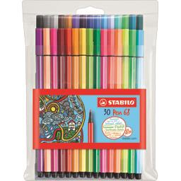 STABILO POCHETTE X30 FEUTRES DE DESSIN HAUTE QUALITÉ PEN 68 DONT 6 FLUO-NVELLE