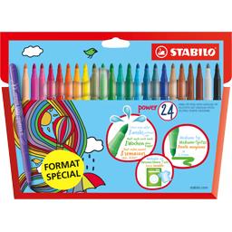 STABILO 24 FEUTRES DE COLORIAGE STABILO POWER FORMAT SPECIAL- COLORIS ASSORTIS