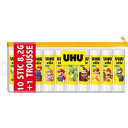 UHU LOT DE 10 STIC 8,2G BTS 2019 DANS UNE TROUSSE TRANSPARENTE