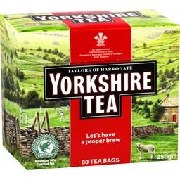 YORKSHIRE YORKSHIRE TEA BAGS 80'S THÉ EN SACHET PAR 80 PQ 125G