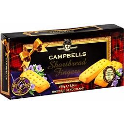 CAMPBELL'S BISCUITS TRADITIONAL SHORTBREAD FINGERS 150G BUR DISTRIBUT.