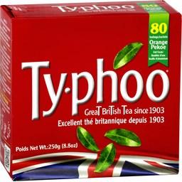 TYPHOO TY-PHOO TEA BAGS 80'S (THÉ EN SACHET PAR 80) PAQUET 250G