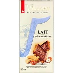 VILLARS TAB 180G LAIT NOISETTE BISCUIT