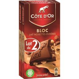 COTE D''OR CHOCOLAT LAIT NOISETTE COTE D'OR BLOC 2X180G