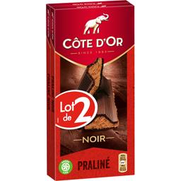 COTE D'OR COTE D'OR PRALINE FONDANT NOIR TAB 2X200G