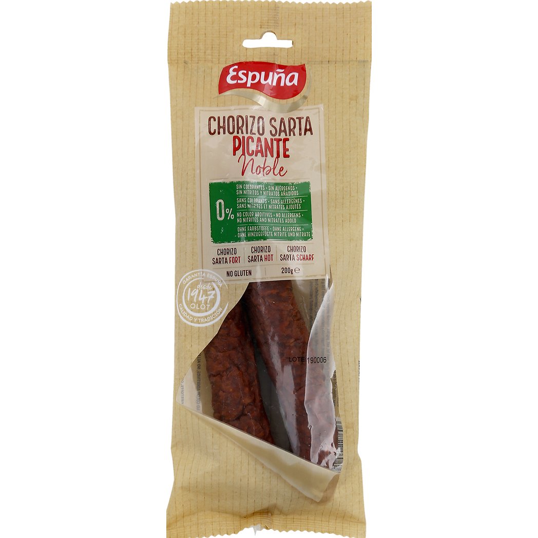 ESPUÑA NOBLE Chorizo Porc En u Piquant Sachet 200g