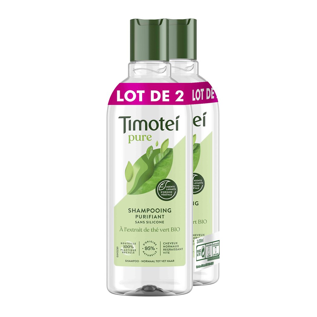 TIMOTEI TIMOTEI SHAMPOOING FEMME THÉ VERT BIO 2X300ML