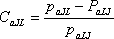 CaJL = ( PaJL – PaLJ) / PaLJ