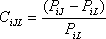 CiJL = ( PiJ – PiL) / PiL